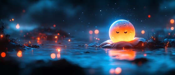 Fototapeta premium Magical orb in a tranquil night