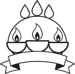 Traditional Diwali lamp vector design is ideal for festive art, cultural greetings, and holiday decoration