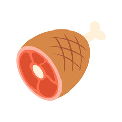 isolated rost chicken leg illustration 