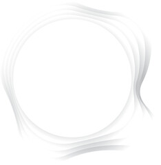 Circle ripple wavy shape with shadow in paper cut style