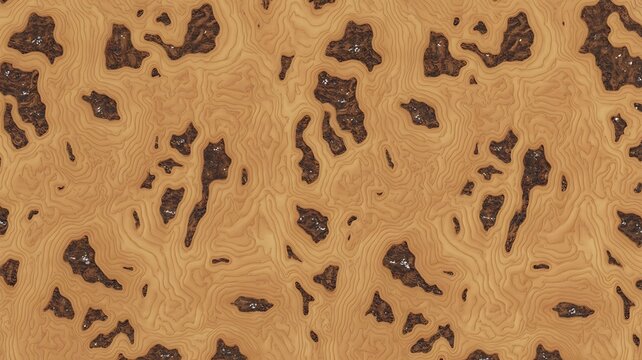 Seamless Topographic Map Pattern with Brown Infill Ideal for Cartography Geology or Abstract Backgrounds Featuring Contour Lines and Terrain Representation for Versatile Creative Projects