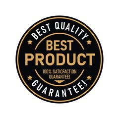 Best Quality, Best Product 100% Guaranteed Seal, Trust Badge logo icon vector illustration