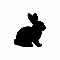 black rabbit isolated on white