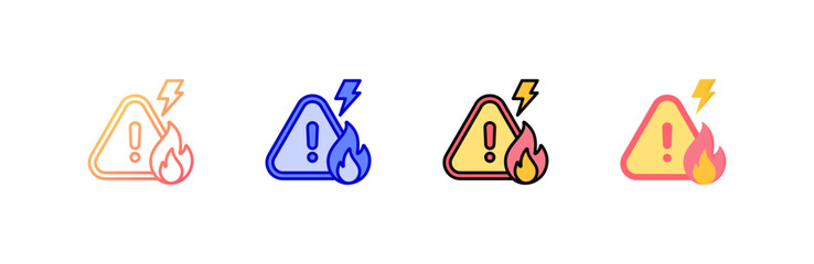 Crisis Icon set multiple style collection