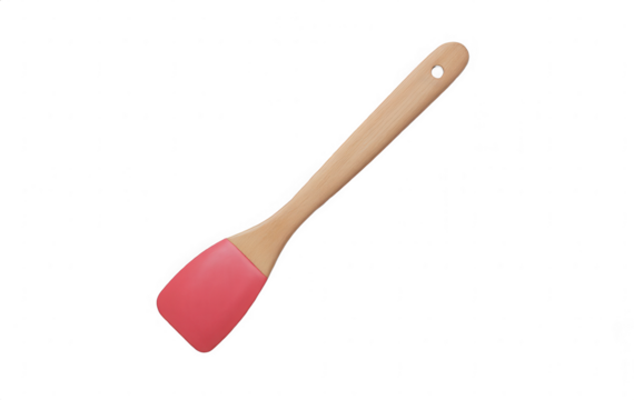 Flexible Silicone Spatula with Wooden Handle for Cooking and Baking Uses in Kitchen Essentials, Culinary Tools, and Food Preparation Tasks