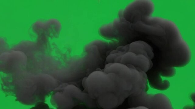 assest black smoke with green screen