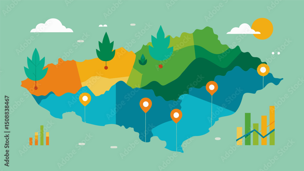 Aufkleber a data map shows fluctuations in crop prices across different regions helping farmers make informed 