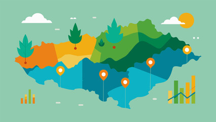 A data map shows fluctuations in crop prices across different regions helping farmers make informed decisions on where to sell their produce.. Vector illustration