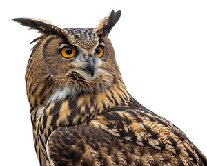 Fototapeta premium Eurasian eagle owl bubo bubo isolated on transparent background 