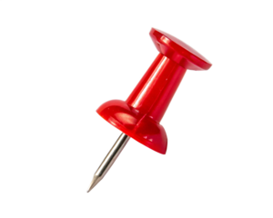 Red pin isolated on transparent background
