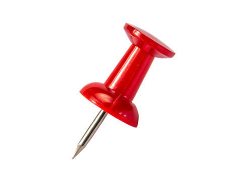 Red pin isolated on transparent background
