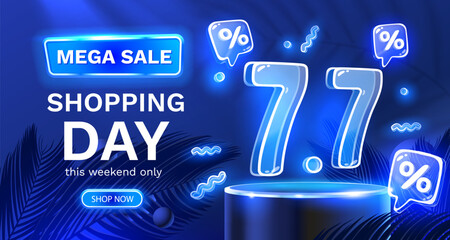 Shopping Day 6.6, Sale banner, event special promo, market promotion. Vector illustration