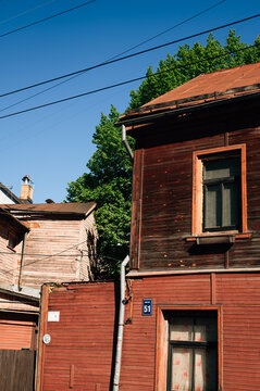 Old wooden house in Riga