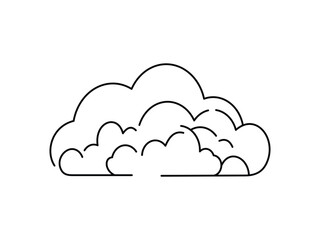 Vector Line Drawing of Cloud. Modern Monoline Weather Symbol