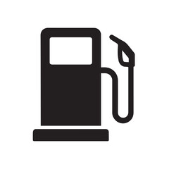 Minimalist Gas Pump Icon &ndash; Black and White Petrol Station