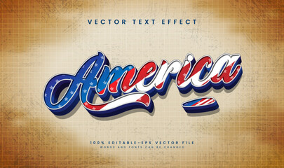 American vintage, editable vector text effect with modern concept. Suitable for american event theme.