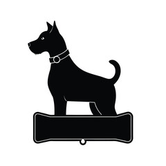 Pet Dog or Cat Name Tag Vector Silhouette