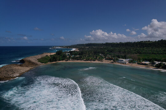 aerial view of puerto rican coast