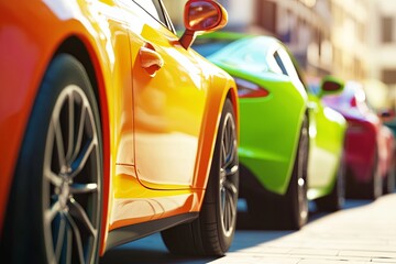 A bright, colorful advertisement for a car rental service highlighting special offers for the upcoming season. The visual appeal draws in potential clientele effectively.