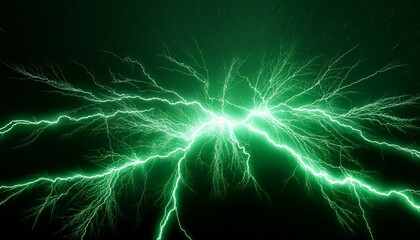 green lightning with dark background