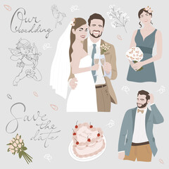 Our beautiful wedding illustration set
