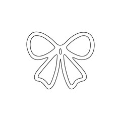Minimalist bow shape single line drawing on white background