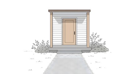 Isolated Doorway Vector Art Illustration