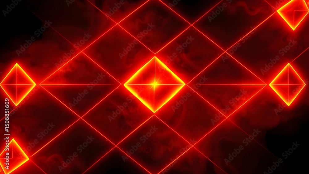 Poster abstract red background | a vibrant red and yellow abstract background with diamond shapes and inter