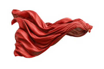 PNG Flowing red fabric with dynamic motion against black background