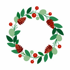 christmas wreath vector illustration