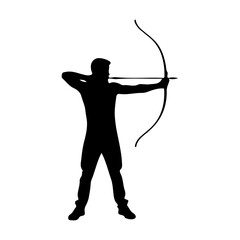 archery silhouette vector, black archery icon