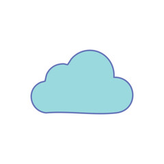 Flat cloud illustration for digital weather apps, web services, or cloud storage graphics. Clean and modern design