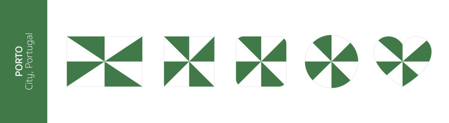 Flag of Porto or Oporto city, Portugal