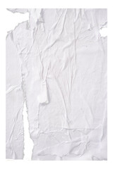 torn glued paper isolated on white