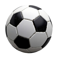 Classic black and white soccer ball isolated on a transparent background for sports and design purposes