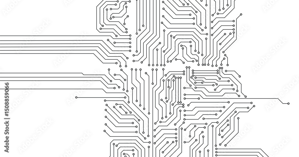 Poster seamless pattern with circuit board. electronics board. high-tech technology background texture.