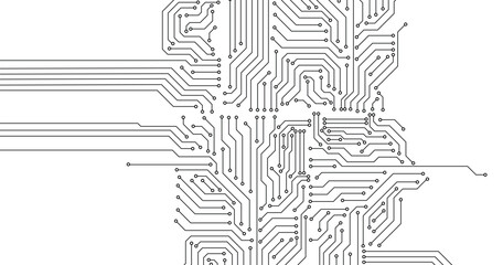 Seamless pattern with Circuit board. Electronics board. High-tech technology background texture. 