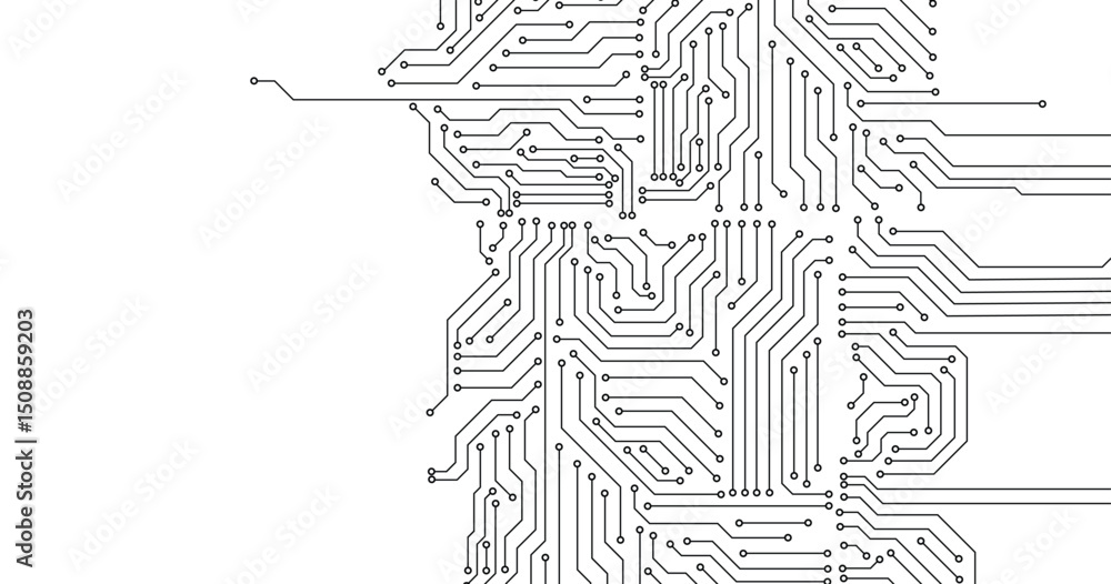 Poster vector eps10. white printed circuit board texture background. digital tech back. information technol