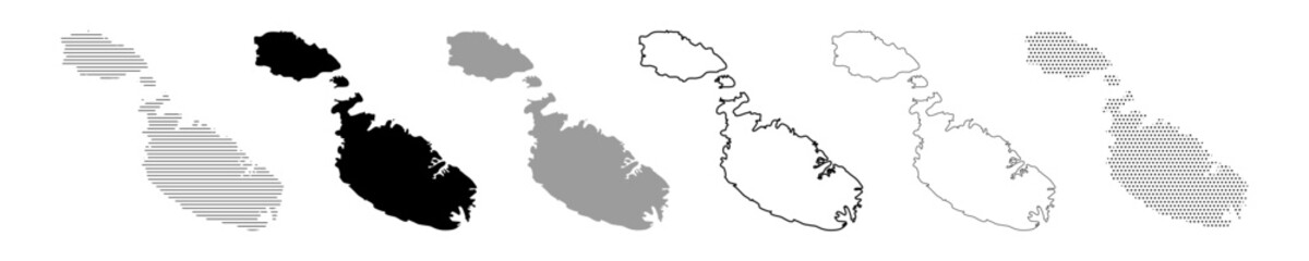 Vector illustration of Malta Map set on transparent background