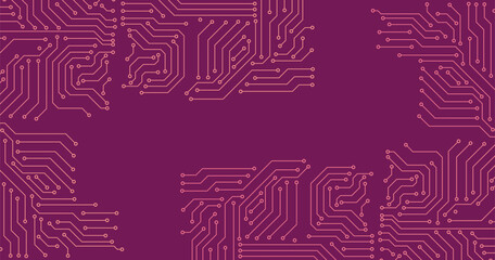 Abstract black circuit board technology connected lines electronics elements computer motherboard chip processor semiconductor digital on white background vector illustration.