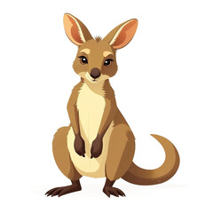 Adorable Flat Wallaby Cartoon Character