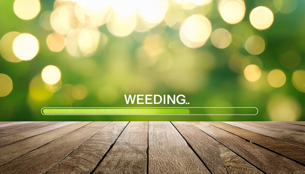 loading weekend with green bokeh as background