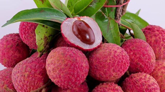 Lychee, tropical fruit. Zoom in.