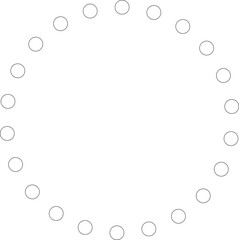 Dotted line circular round frame, symbol, icon