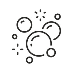 Soap bubble icon. Foam. Linear vector illustration. Effervescent bubbles. Detergent.
