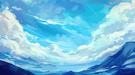 Obraz premium Serene Blue Cloudy Sky Backdrops for Diverse Nature Photography: Tropical Beach, Mountainous Landscape, Rural Field, Forest Trail & Beyond