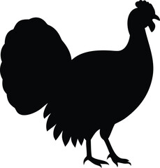 Silhouetted turkey thanksgiving farm bird animal