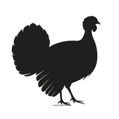 Thanksgiving turkey silhouette farm bird vector
