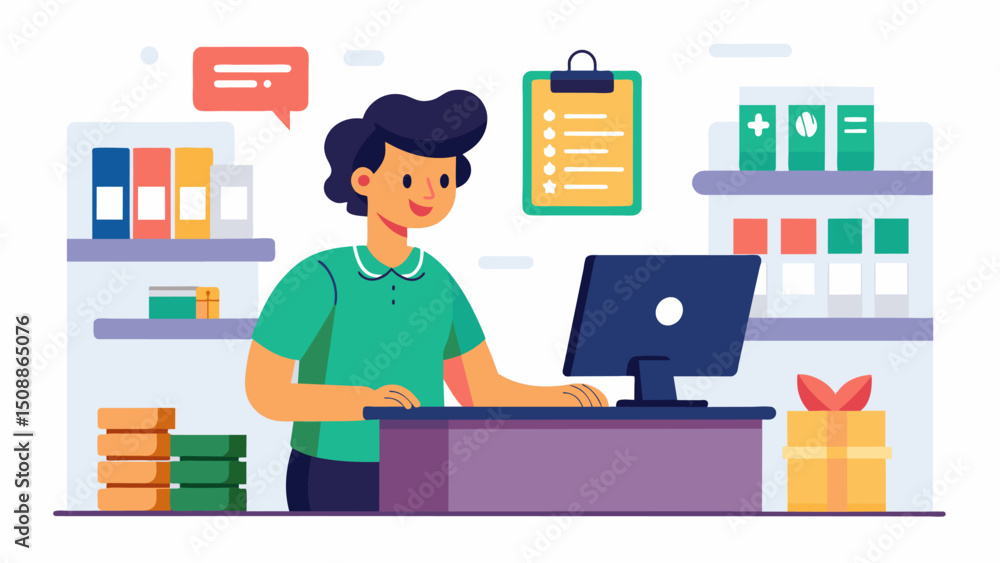 Poster a cashier using realtime sales data to track inventory levels and ensure popular products are always
