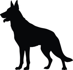 German shepherd dog silhouette standing profile